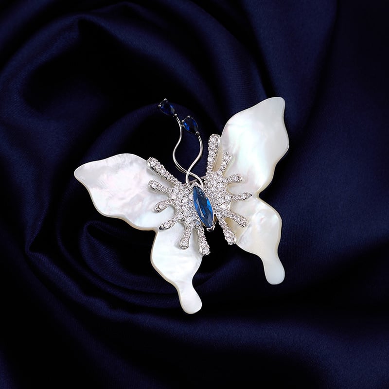 Καρφίτσα πεταλούδας για γυναίκες, οικολογικός χαλκός με ζιρκόν σε επένδυση, γυναικείο στυλ μόδας, Χειμώνας 2025