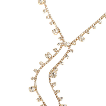 Dlhý náhrdelník s strapcami a príveskom zo zirkónu – zliatina, elektroplating, regulovateľná dĺžka, 20 g