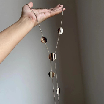 Colier Junors cu pandantiv geometric din aliaj, lanț obișnuit, placat electrochimic, pentru femei