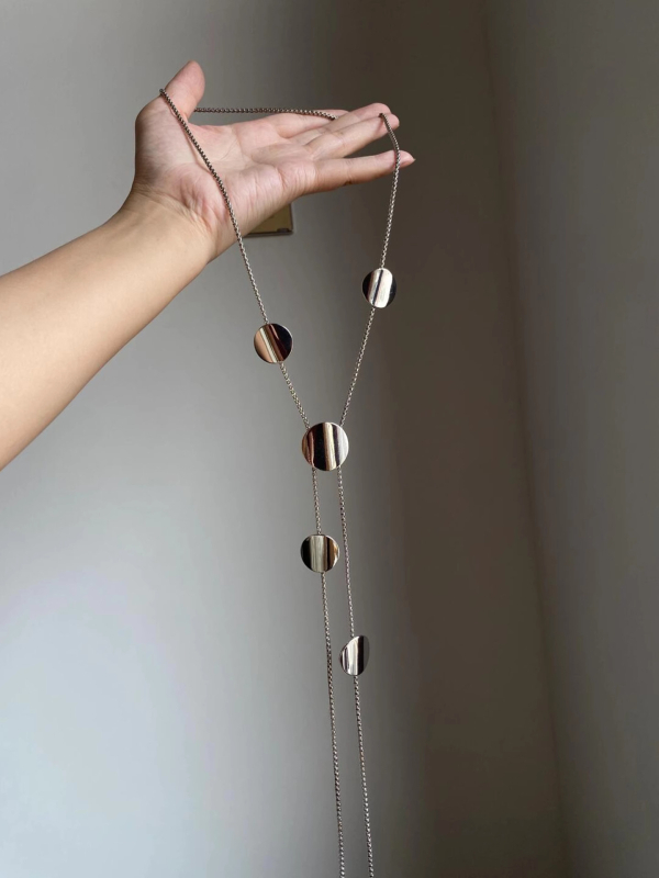 Colier Junors cu pandantiv geometric din aliaj, lanț obișnuit, placat electrochimic, pentru femei