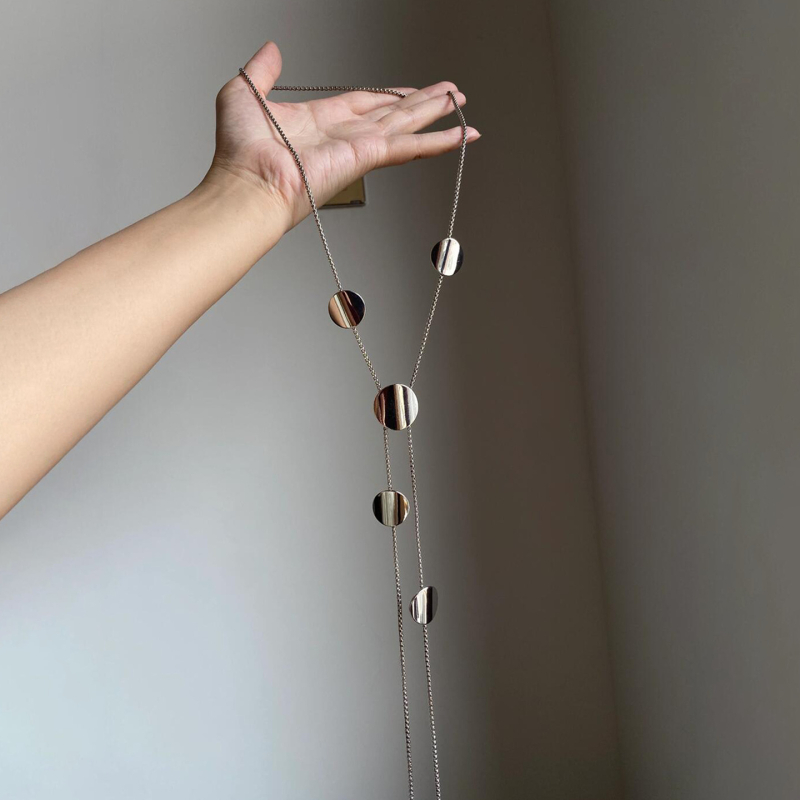 Colier Junors cu pandantiv geometric din aliaj, lanț obișnuit, placat electrochimic, pentru femei