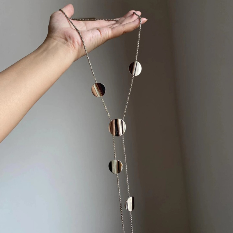 Colier Junors cu pandantiv geometric din aliaj, lanț obișnuit, placat electrochimic, pentru femei