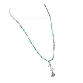 Colier din perle de apă dulce, perle aproape rotunde, lanț din cupru, pandantiv cu perlă, stil prințesă