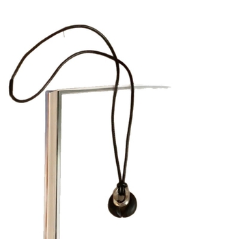 Colier din lemn cu pandantiv rotund gol, lanț drept, design geometric, 24 g