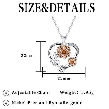 Colier din cupru cu floare de soare, lanț încrucișat, lungime 41–50 cm, brand Lycra manqi