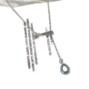 Mysca S925 Colier din Argint cu Pandantiv tăiat cu diamant, Formă picătură-geometrică, Lanț încrucișat