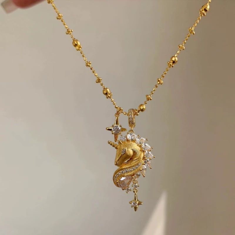 Colier cu pandantiv unicorn din argint 925, greutate 3,4 g, lansare toamnă 2025, stil influencer