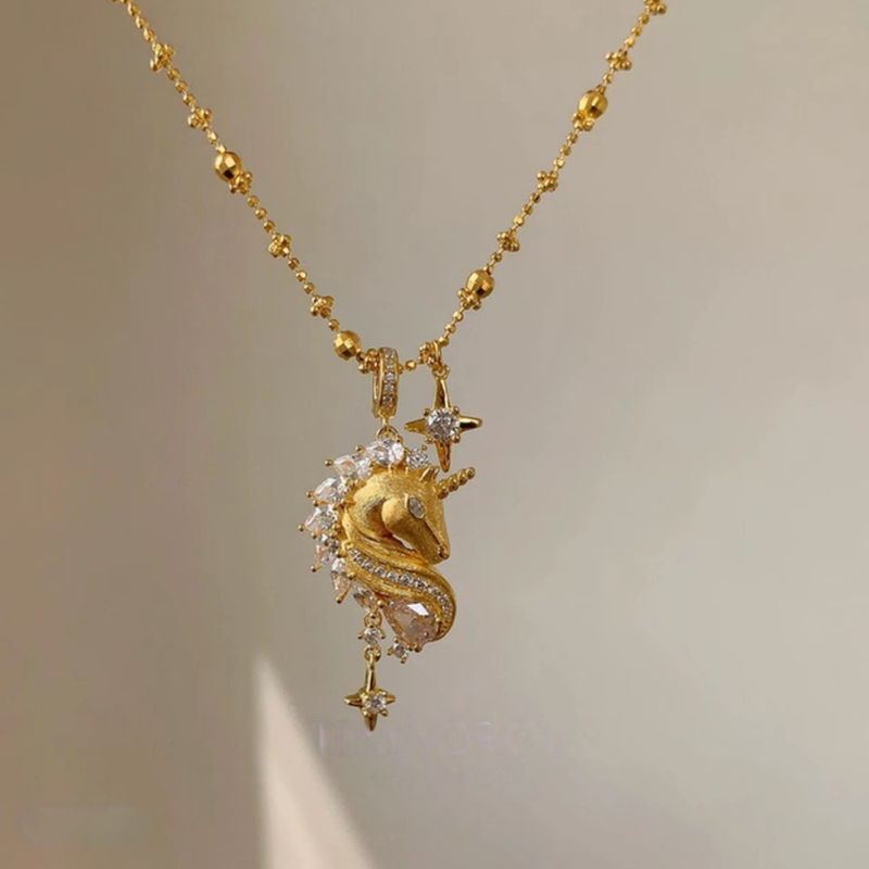 Colier cu pandantiv unicorn din argint 925, greutate 3,4 g, lansare toamnă 2025, stil influencer