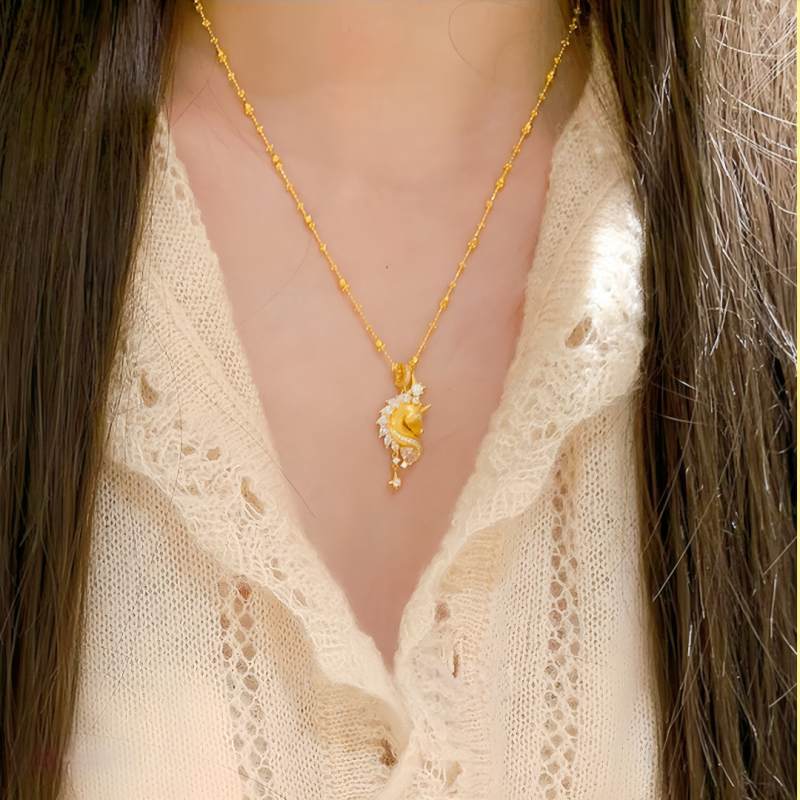 Colier cu pandantiv unicorn din argint 925, greutate 3,4 g, lansare toamnă 2025, stil influencer