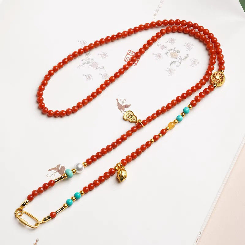 Colier geometric lucrat manual, din cupru și zirconiu, pandantiv din aur 18K, stil pastoral, unisex