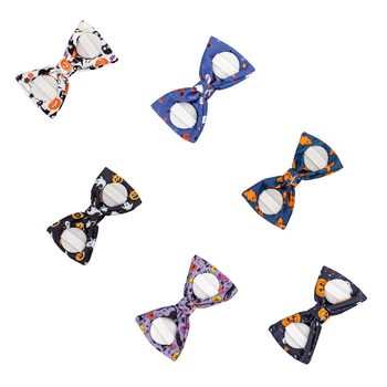 Háziállat fejfedő masni grafiti mintával, poliészter, univerzális használat, karácsonyi és Halloween dekoráció, hercegnő stílus