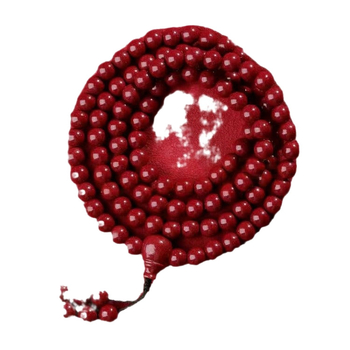 Huiya cinnabar karkötő, kézzel készített, 108 gyöngy, uniszex, természetes stílus