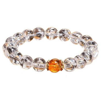 Kristály karkötő kerek gyöngyökkel, uniszex stílus, ingázó stílus, természetes feldolgozás