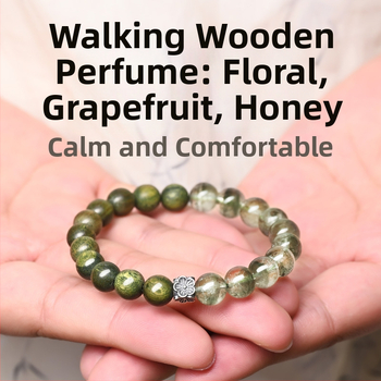 Brățară geometrică din lemn de santal pentru unisex, finisare fină