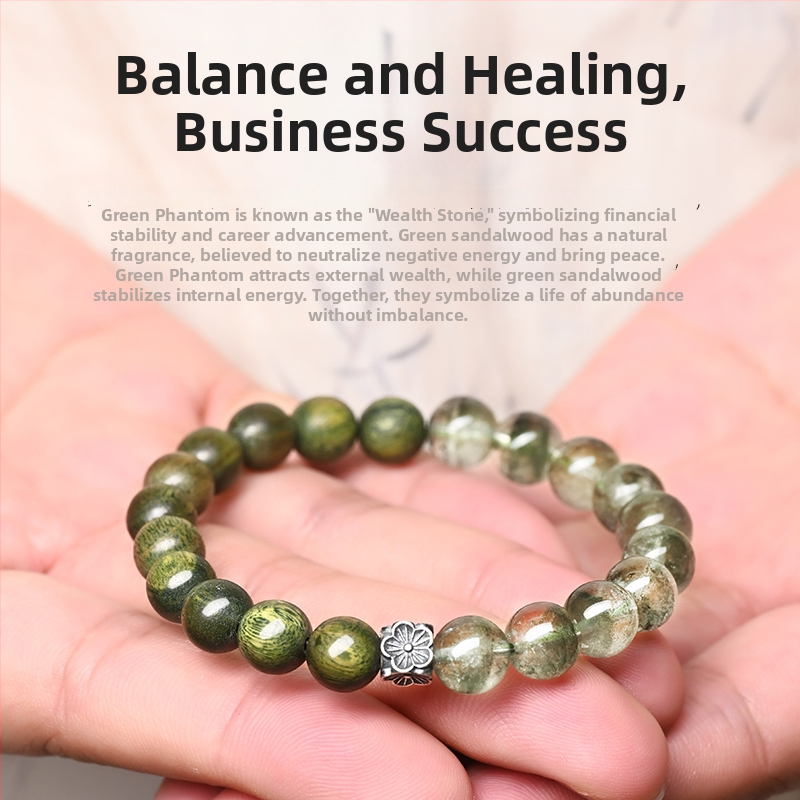 Brățară geometrică din lemn de santal pentru unisex, finisare fină