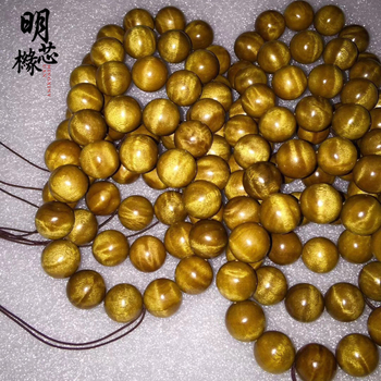 Brățară din Golden nan, 12 mărgele rotunde, lucrat manual, stil natural, unisex