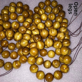 Brățară din Golden nan, 12 mărgele rotunde, lucrat manual, stil natural, unisex