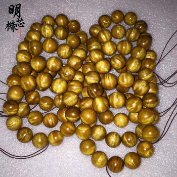 Brățară din Golden nan, 12 mărgele rotunde, lucrat manual, stil natural, unisex