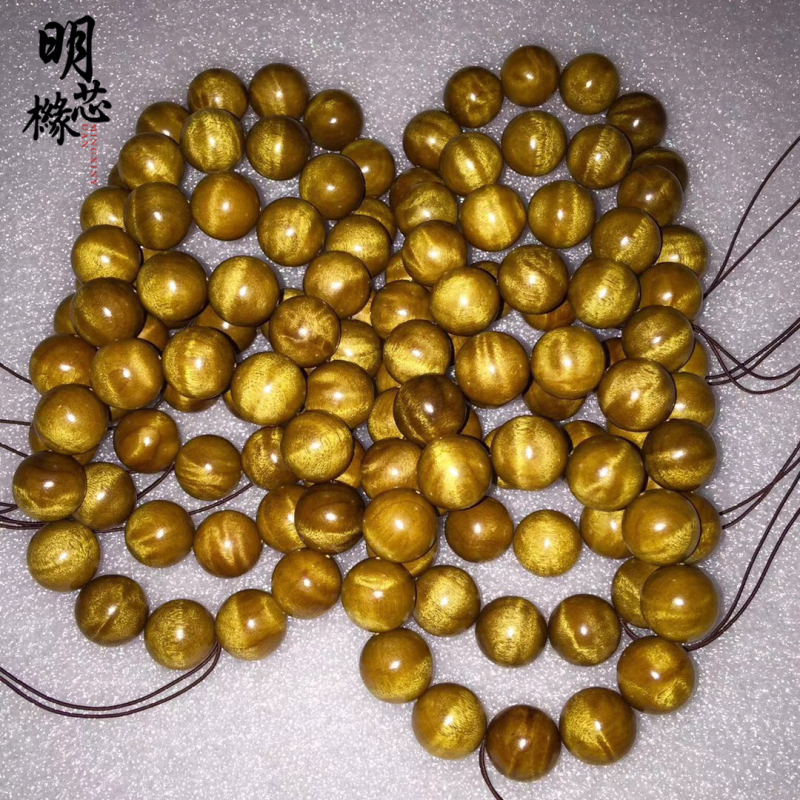 Brățară din Golden nan, 12 mărgele rotunde, lucrat manual, stil natural, unisex