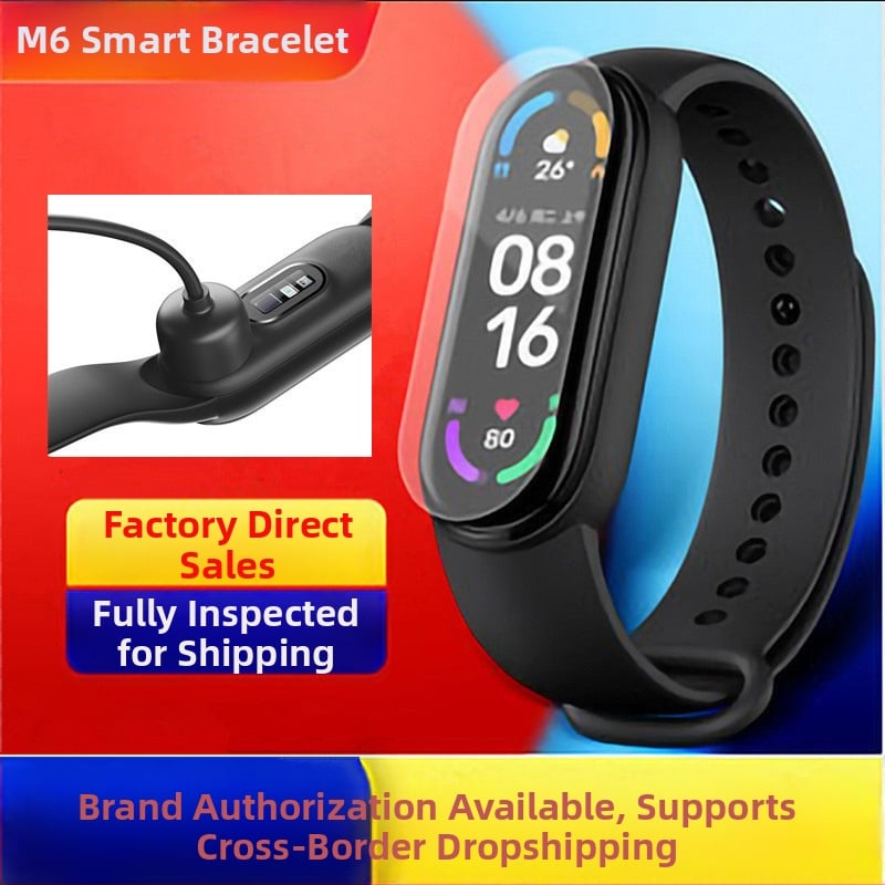 Brățară inteligentă M6 cu monitorizare a ritmului cardiac, monitorizarea tensiunii arteriale, pedometru, monitorizare somn, Bluetooth