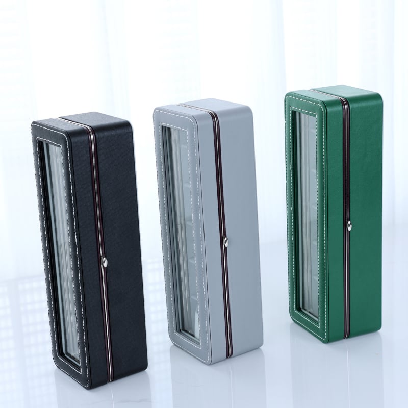 Кутия за съхранение на часовници, PU кожа, Handmade, модел 20230722, вътрешно опаковане, за подаръци и бижута