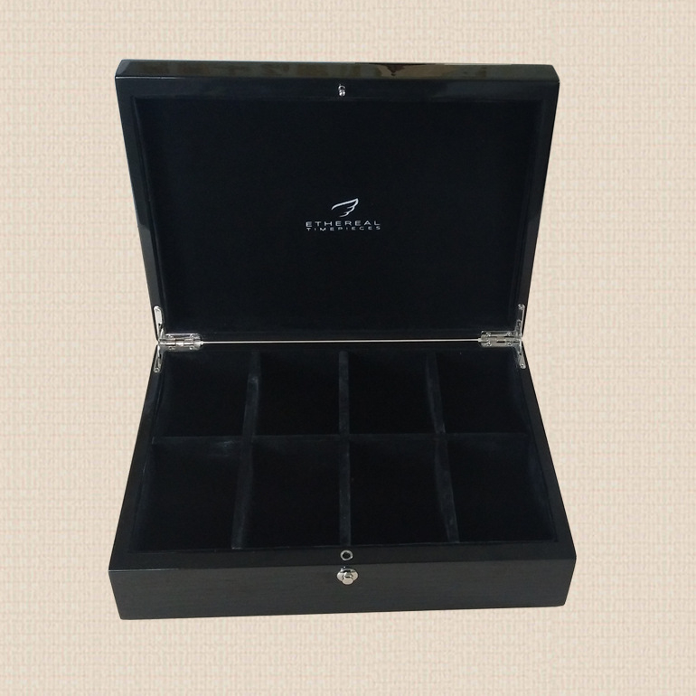 JISAN дървена кутия за часовници и кутия за бижута, с печат на лого и персонализация.