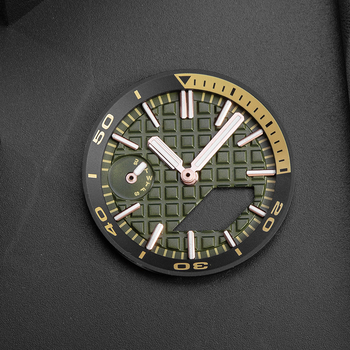 Cadran GA2100 pentru ceas, în stil Offshore, inel interior umbros și inel de scară tip pin; Fără import; Vara 2023