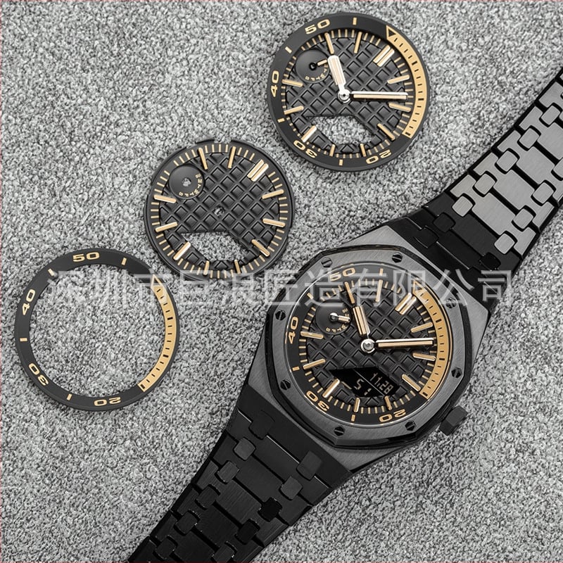 Cadran GA2100 pentru ceas, în stil Offshore, inel interior umbros și inel de scară tip pin; Fără import; Vara 2023