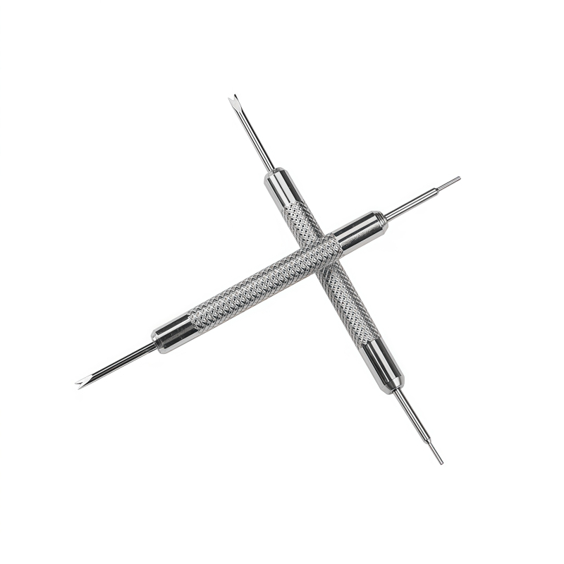 Unealtă pentru repararea ceasurilor, unealtă cu capete duble pentru bare cu arc, demontare curea, furcă pentru bare cu arc, oțel inoxidabil 304, Zhongwen, Primăvara 2025