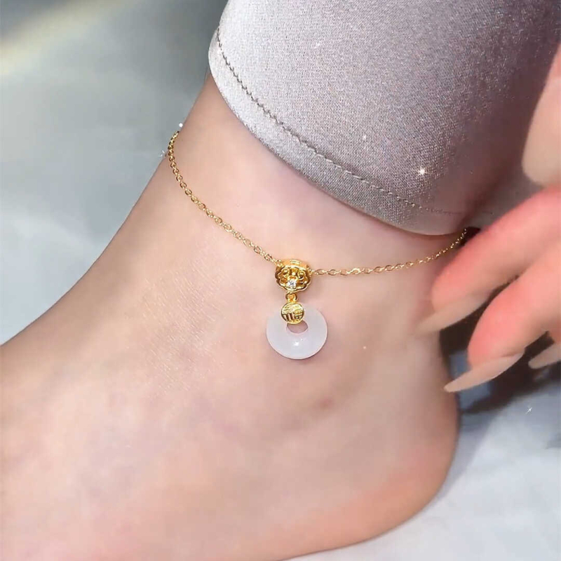Anklet od titan čelika | stil za parove | mozaik kamenje u leguri