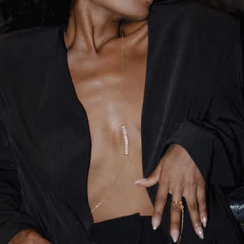 Lančić za prsa s cirkonima, slobodni kamen, bijeli kristal, elektroplatiranje