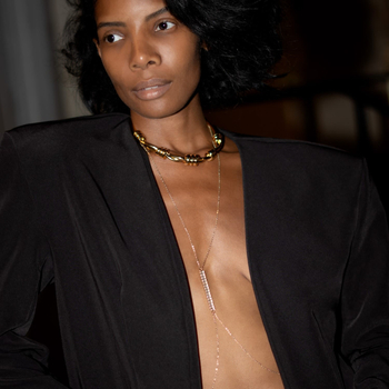 Lančić za prsa s cirkonima, slobodni kamen, bijeli kristal, elektroplatiranje