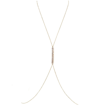 Lančić za prsa s cirkonima, slobodni kamen, bijeli kristal, elektroplatiranje