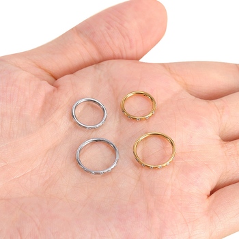 Zessen γεωμετρικό δαχτυλίδι μύτης από ανοξείδωτο ατσάλι με ζιρκόν κρύσταλλα