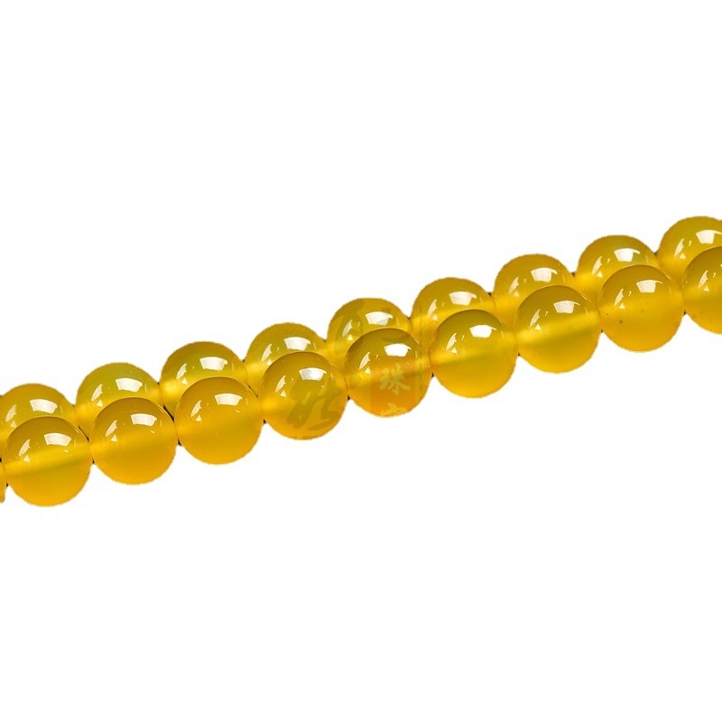 Prirodni žuti ahat slobodne perle za izradu nakita, 6 mm okrugle perle za DIY narukvice i ogrlice