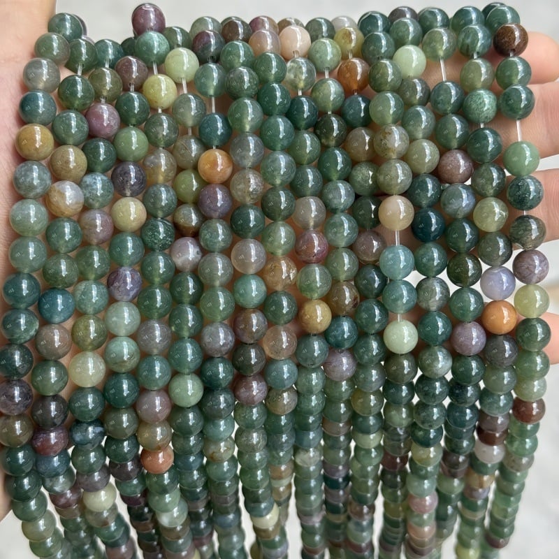 8 mm prirodni indijski ahat perle za DIY nakit – okrugle perle za narukvice i ogrlice, poluproizvodi, rezane