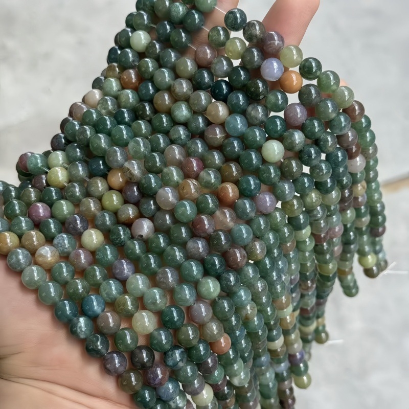 8 mm prirodni indijski ahat perle za DIY nakit – okrugle perle za narukvice i ogrlice, poluproizvodi, rezane