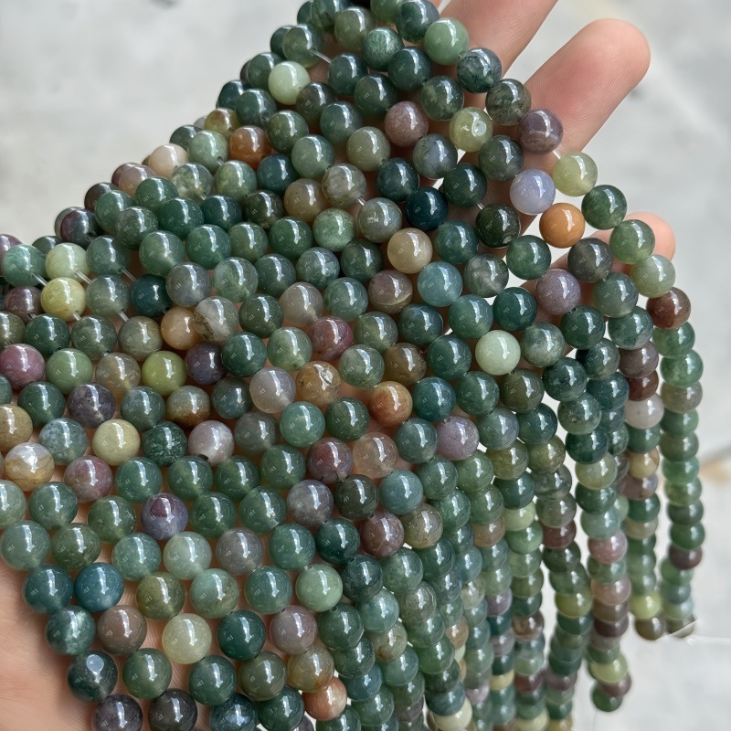 8 mm prirodni indijski ahat perle za DIY nakit – okrugle perle za narukvice i ogrlice, poluproizvodi, rezane