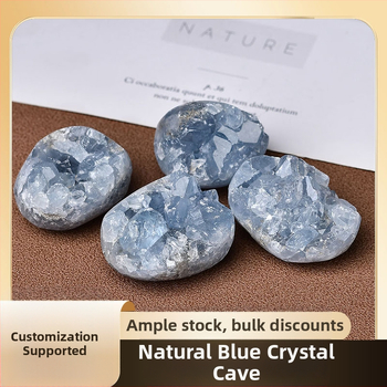 Lazurīta kristālu klastera geods – minerālu specimens mājas dekorēšanai un ainavu veidošanai (Materiāls: Lazurīts; Ideāls kā dāvana; Piemērotas svinības)
