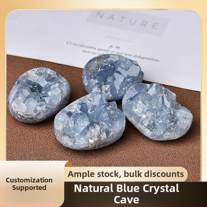 Lazurīta kristālu klastera geods – minerālu specimens mājas dekorēšanai un ainavu veidošanai (Materiāls: Lazurīts; Ideāls kā dāvana; Piemērotas svinības)