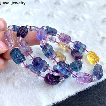 Jinyao Pixiu krištáľový náramok, gravírovaný, dymový kremeň, unisex, nový čínsky štýl