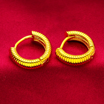 Обeци от месинг с геометричен модел, електроплатирани, оригинален дизайн, за жени