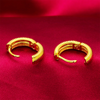 Обeци от месинг с геометричен модел, електроплатирани, оригинален дизайн, за жени