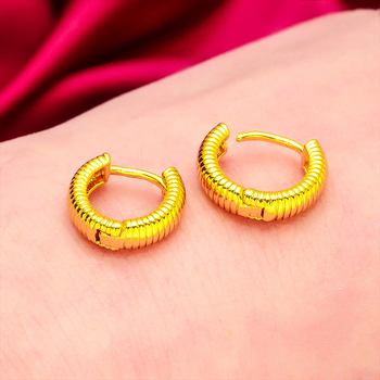 Обeци от месинг с геометричен модел, електроплатирани, оригинален дизайн, за жени