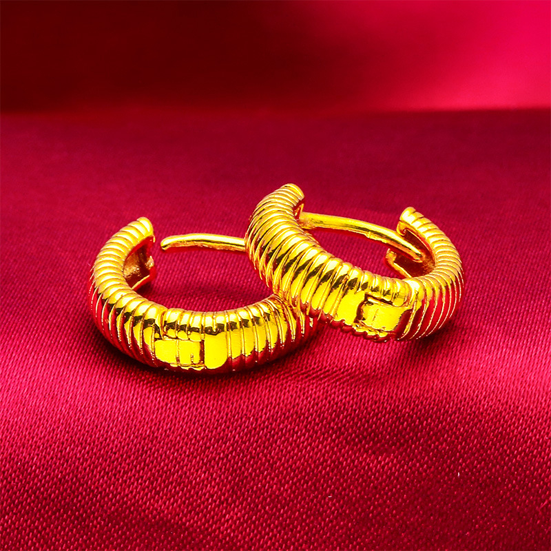 Обeци от месинг с геометричен модел, електроплатирани, оригинален дизайн, за жени