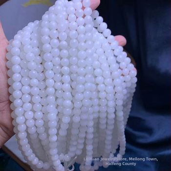 Náramok s 108 Budhovými korálikmi z Hetian jade, prírodné spracovanie, geometrický tvar, čistota VS, individuálne balené