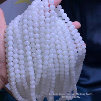 Náramok s 108 Budhovými korálikmi z Hetian jade, prírodné spracovanie, geometrický tvar, čistota VS, individuálne balené