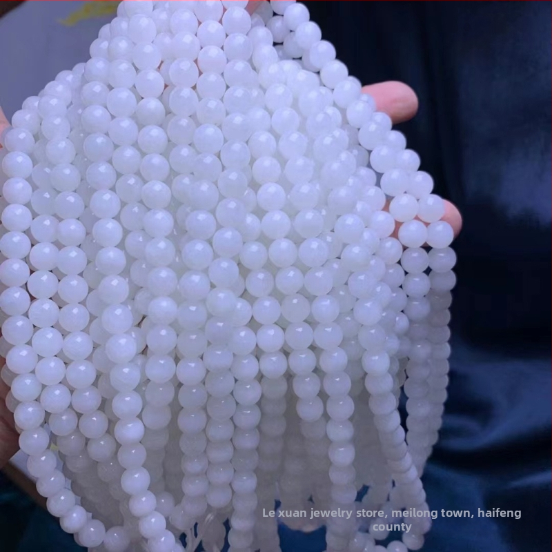 Náramok s 108 Budhovými korálikmi z Hetian jade, prírodné spracovanie, geometrický tvar, čistota VS, individuálne balené