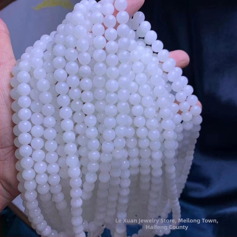 Náramok s 108 Budhovými korálikmi z Hetian jade, prírodné spracovanie, geometrický tvar, čistota VS, individuálne balené