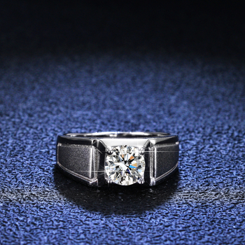 Inel Moissanite din argint 925, finis mat, montură cu patru gheare